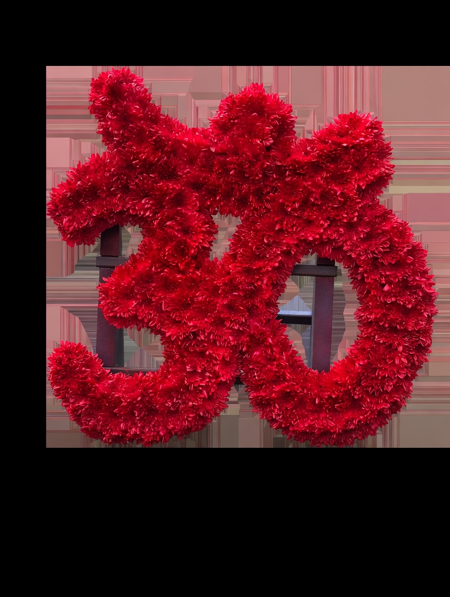 Om symbol funeral tribute