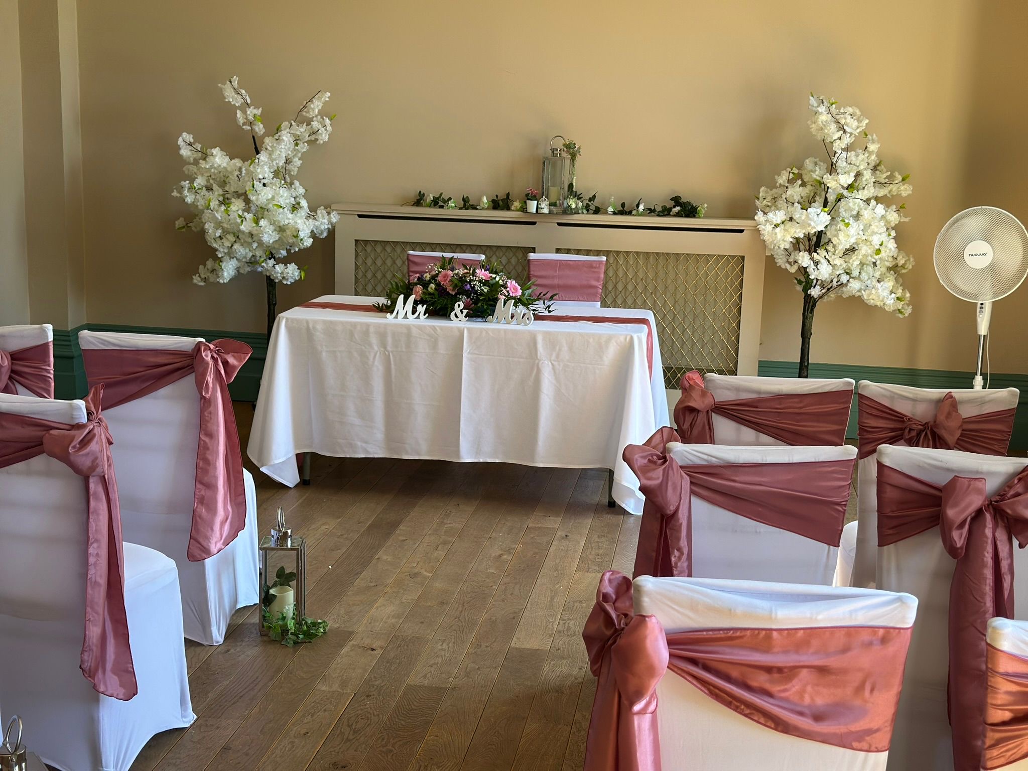Wedding venue with Mr & Mrs setup